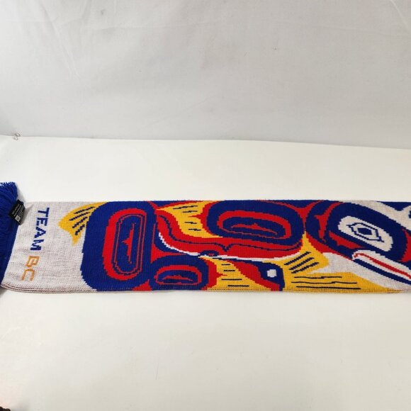 Team BC British Columbia Soccer Scarf First Nations Salmon Fish Design Ruffneck - Picture 3 of 9
